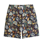 Vintage Indian Floral Pattern Print Cotton Shorts