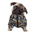 Vintage Indian Floral Pattern Print Dog Zip Up Jacket