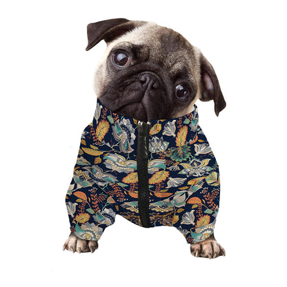 Vintage Indian Floral Pattern Print Dog Zip Up Jacket