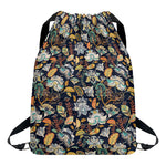 Vintage Indian Floral Pattern Print Drawstring Backpack