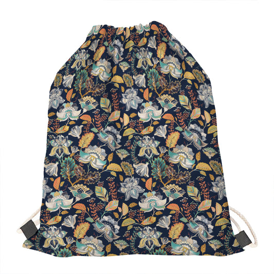 Vintage Indian Floral Pattern Print Drawstring Bag