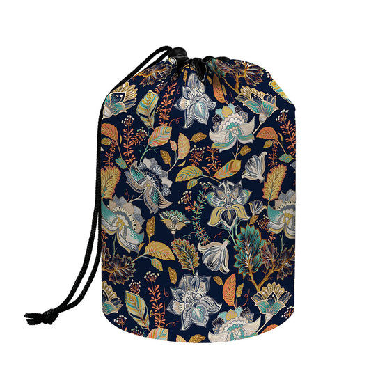 Vintage Indian Floral Pattern Print Drawstring Makeup Bag