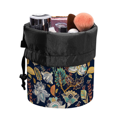 Vintage Indian Floral Pattern Print Drawstring Makeup Bag