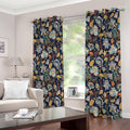 Vintage Indian Floral Pattern Print Extra Wide Grommet Curtains