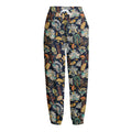 Vintage Indian Floral Pattern Print Fleece Lined Knit Pants
