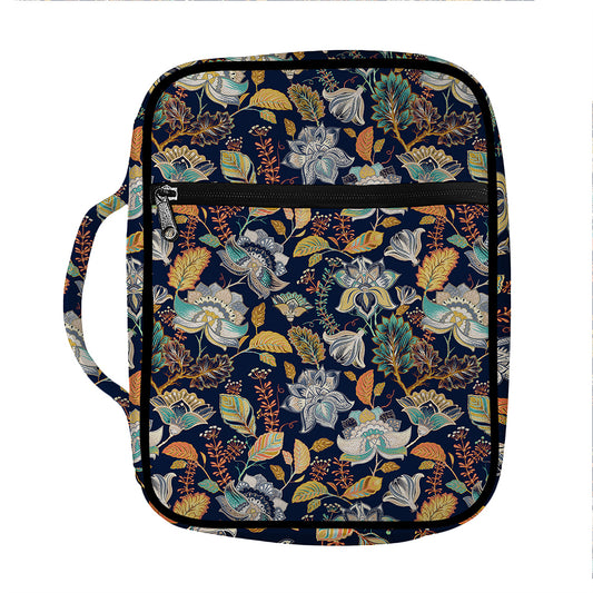 Vintage Indian Floral Pattern Print Front Pocket Bible Bag