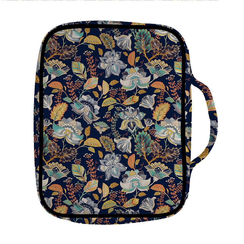 Vintage Indian Floral Pattern Print Front Pocket Bible Bag