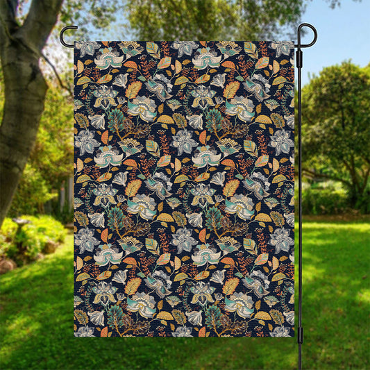 Vintage Indian Floral Pattern Print Garden Flag