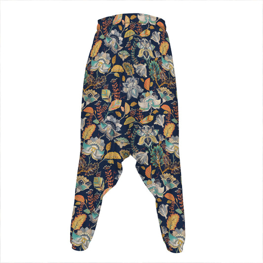 Vintage Indian Floral Pattern Print Hammer Pants