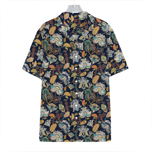 Vintage Indian Floral Pattern Print Hawaiian Shirt
