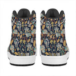Vintage Indian Floral Pattern Print High Top Leather Sneakers
