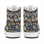 Vintage Indian Floral Pattern Print High Top Leather Sneakers