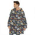 Vintage Indian Floral Pattern Print Hoodie Blanket