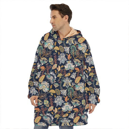 Vintage Indian Floral Pattern Print Hoodie Blanket