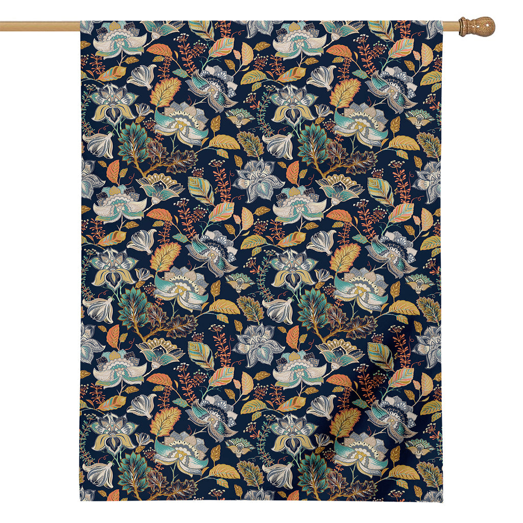 Vintage Indian Floral Pattern Print House Flag