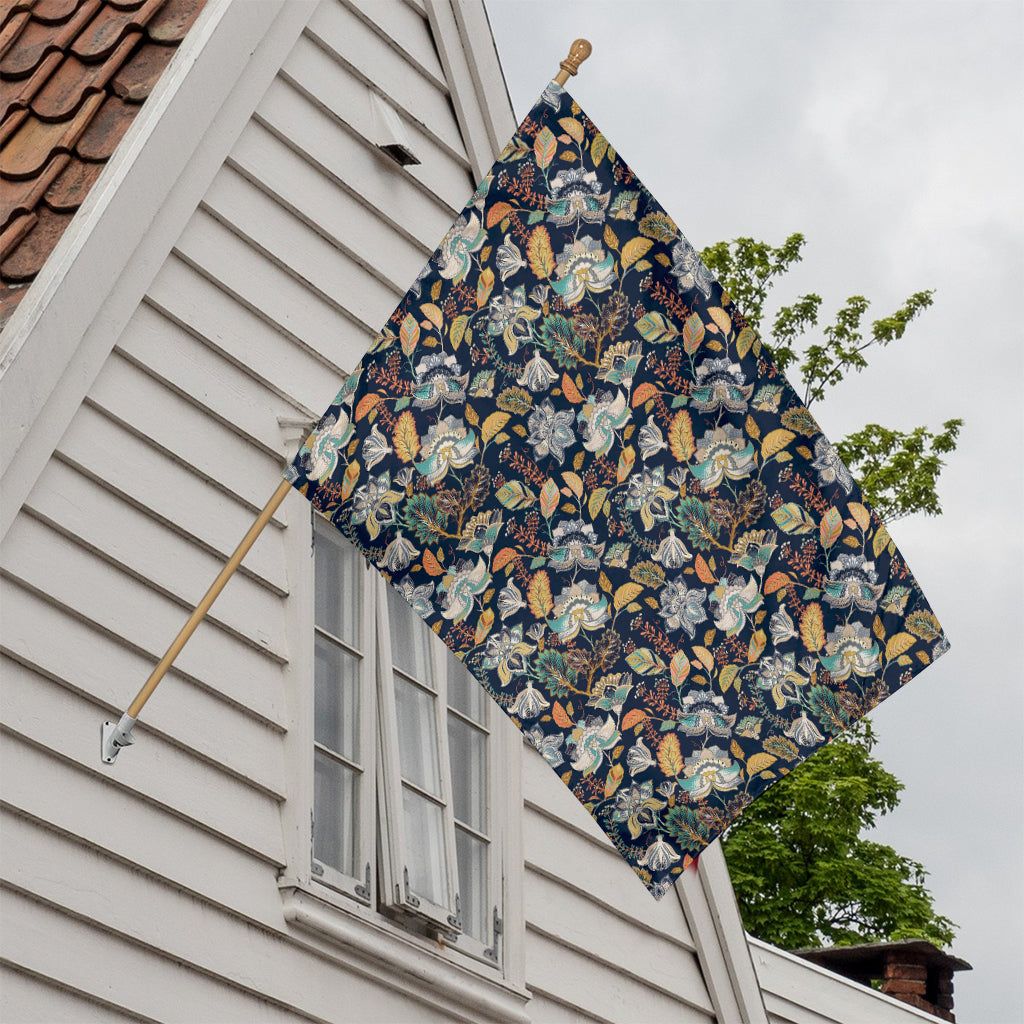 Vintage Indian Floral Pattern Print House Flag