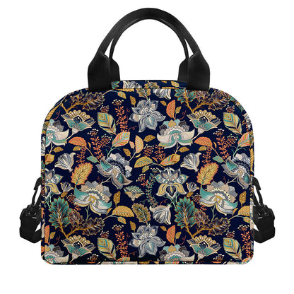 Vintage Indian Floral Pattern Print Insulated Lunch Bag