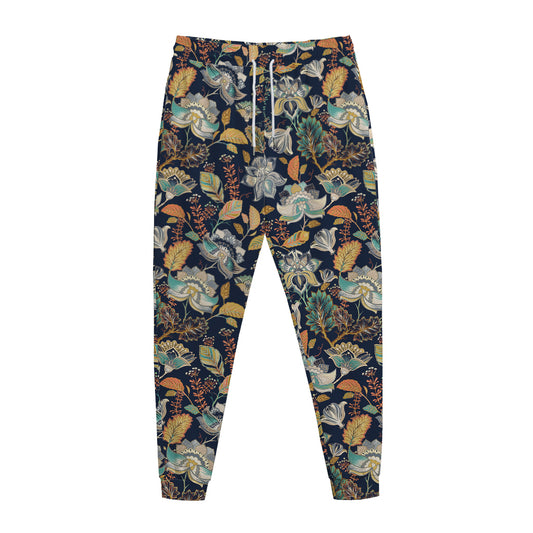 Vintage Indian Floral Pattern Print Jogger Pants