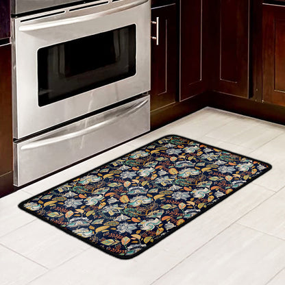 Vintage Indian Floral Pattern Print Kitchen Mat