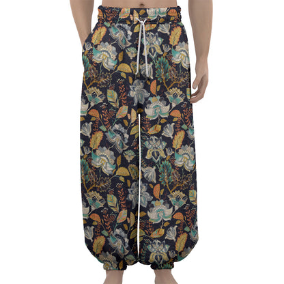 Vintage Indian Floral Pattern Print Lantern Pants