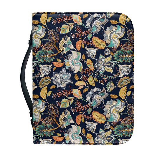 Vintage Indian Floral Pattern Print Leather Bible Cover