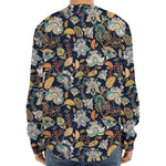 Vintage Indian Floral Pattern Print Long Sleeve Baseball Jersey