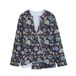 Vintage Indian Floral Pattern Print Long Sleeve Short Coat