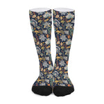 Vintage Indian Floral Pattern Print Long Socks