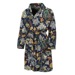 Vintage Indian Floral Pattern Print Men's Bathrobe