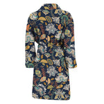 Vintage Indian Floral Pattern Print Men's Bathrobe