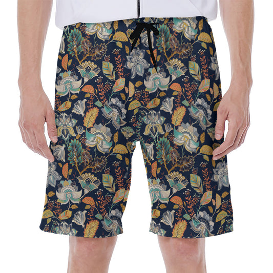 Vintage Indian Floral Pattern Print Men's Beach Shorts