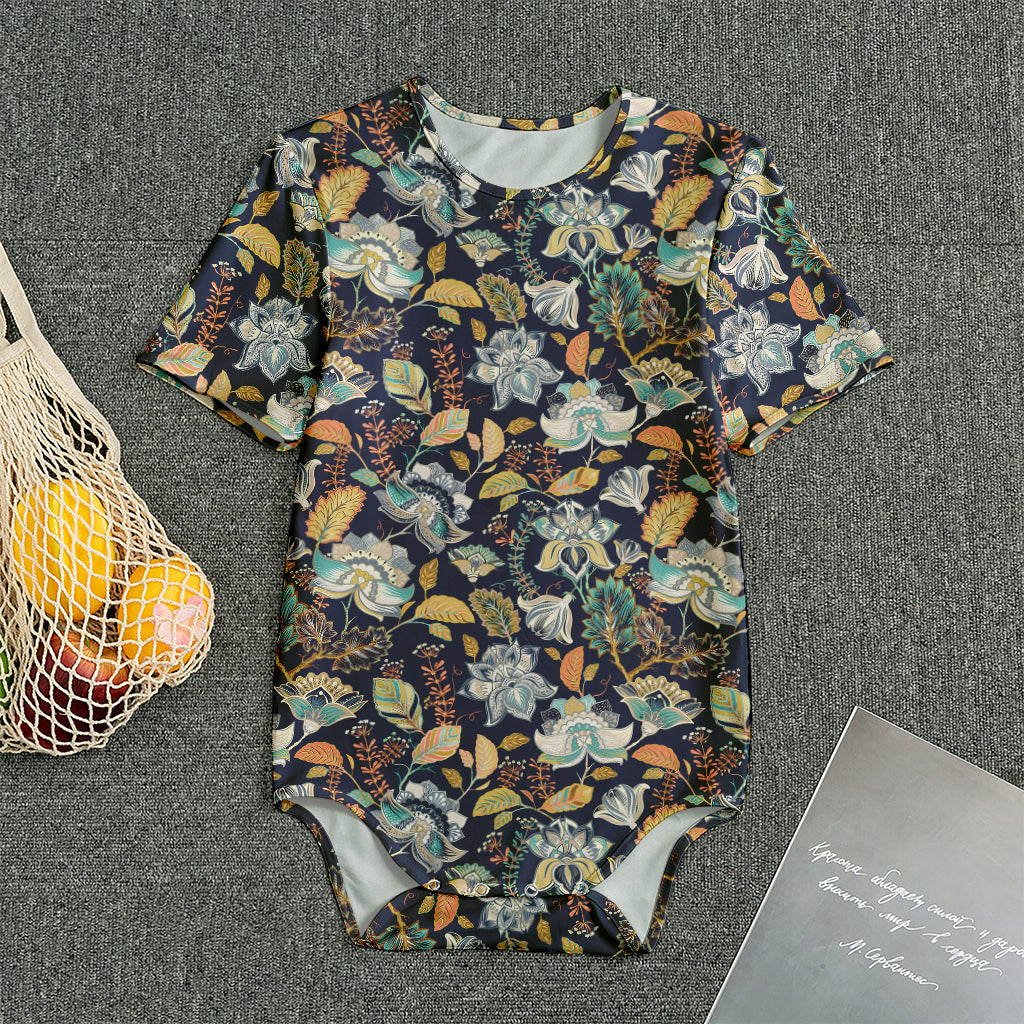 Vintage Indian Floral Pattern Print Men's Bodysuit