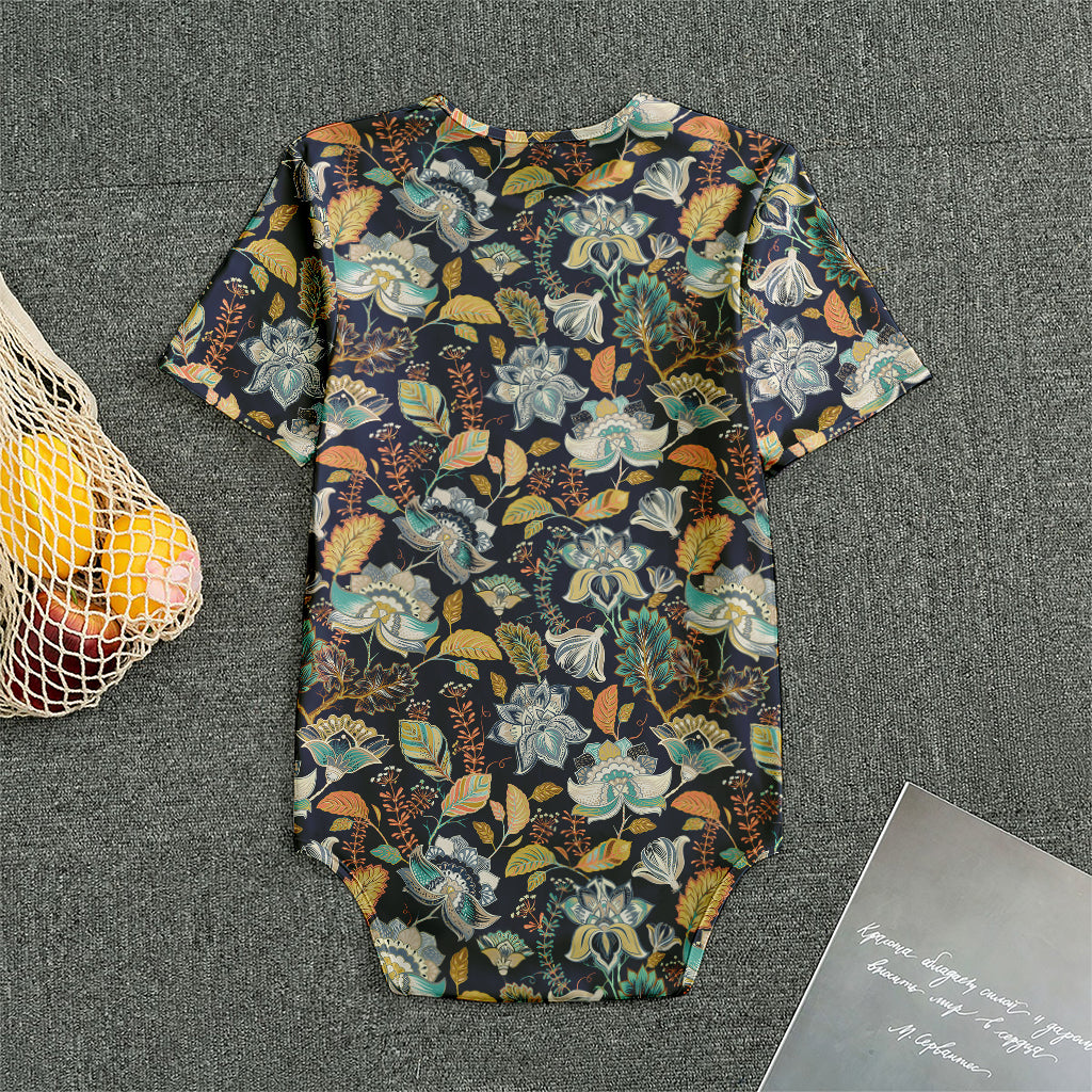 Vintage Indian Floral Pattern Print Men's Bodysuit