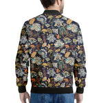 Vintage Indian Floral Pattern Print Men's Bomber Jacket