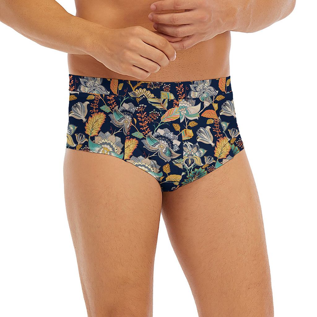 Vintage Indian Floral Pattern Print Men's Briefs