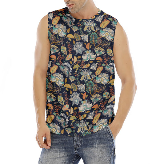 Vintage Indian Floral Pattern Print Men's Fitness Tank Top