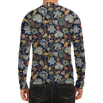 Vintage Indian Floral Pattern Print Men's Long Sleeve Rash Guard