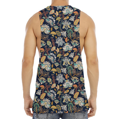 Vintage Indian Floral Pattern Print Men's Muscle Tank Top