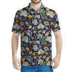 Vintage Indian Floral Pattern Print Men's Polo Shirt
