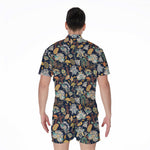 Vintage Indian Floral Pattern Print Men's Rompers