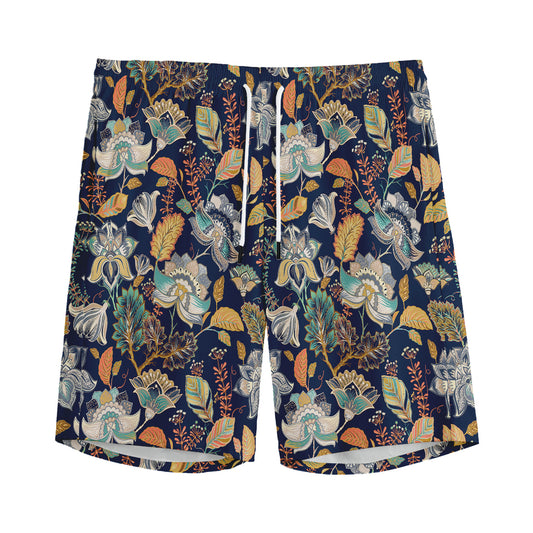 Vintage Indian Floral Pattern Print Men's Sports Shorts
