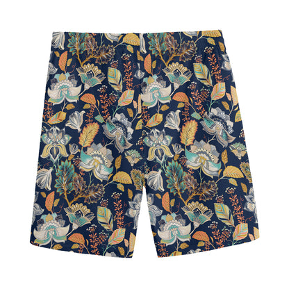 Vintage Indian Floral Pattern Print Men's Sports Shorts