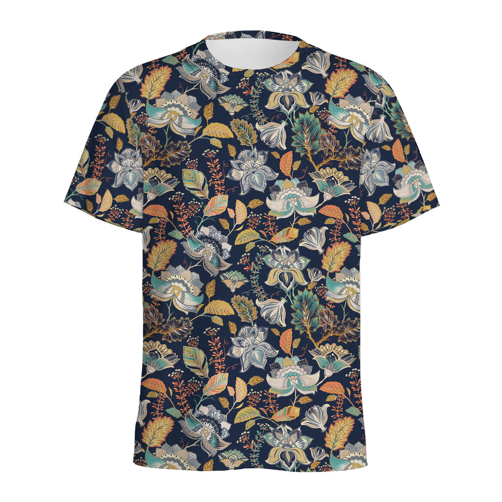 Vintage Indian Floral Pattern Print Men's Sports T-Shirt