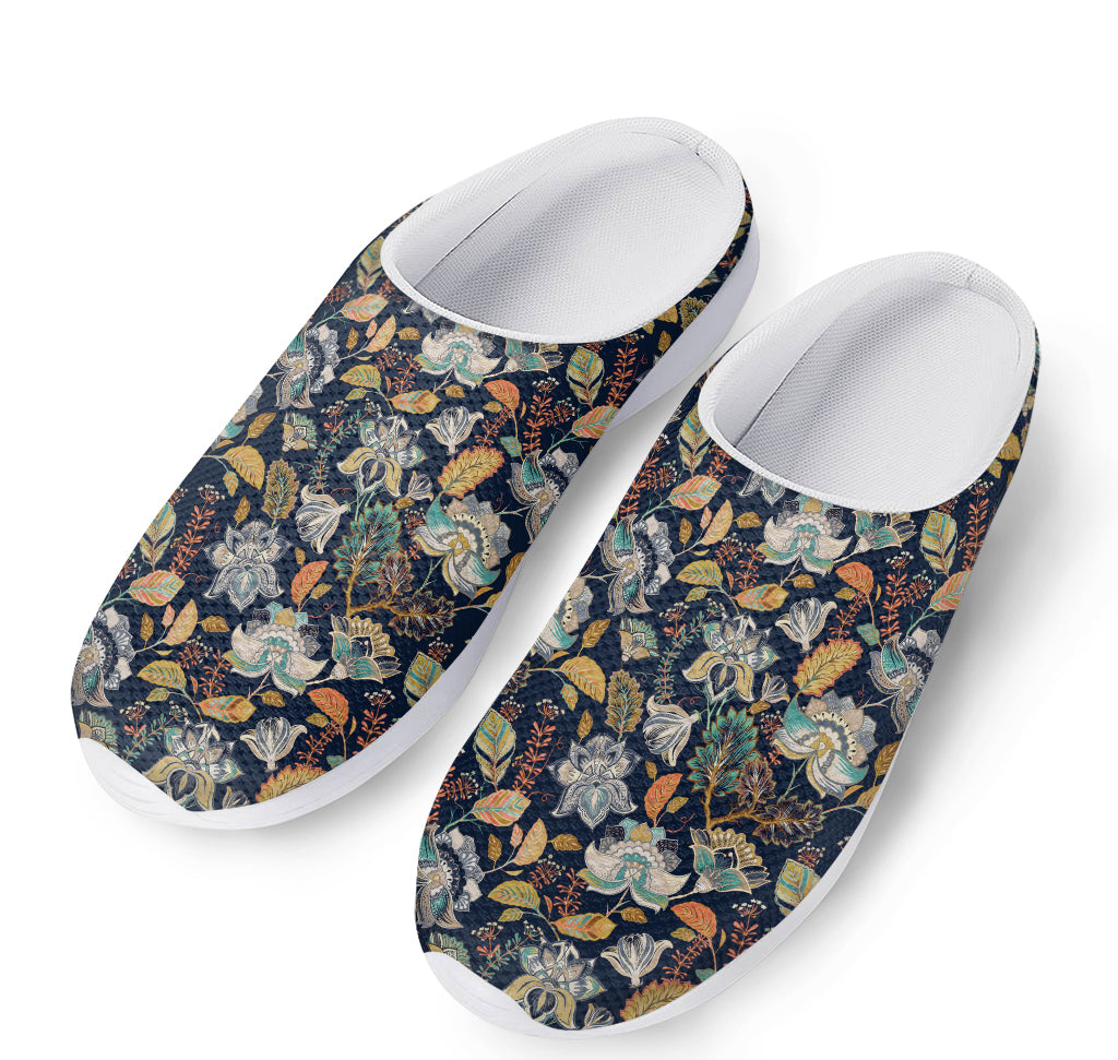 Vintage Indian Floral Pattern Print Mesh Casual Shoes