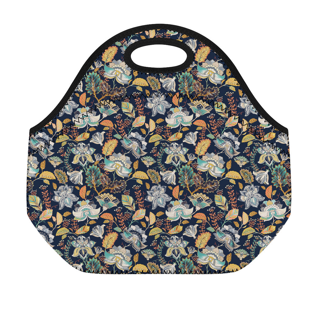 Vintage Indian Floral Pattern Print Neoprene Lunch Bag