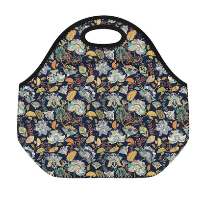 Vintage Indian Floral Pattern Print Neoprene Lunch Bag