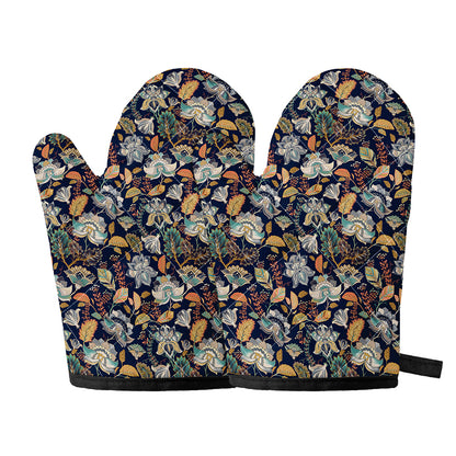 Vintage Indian Floral Pattern Print Oven Mitts