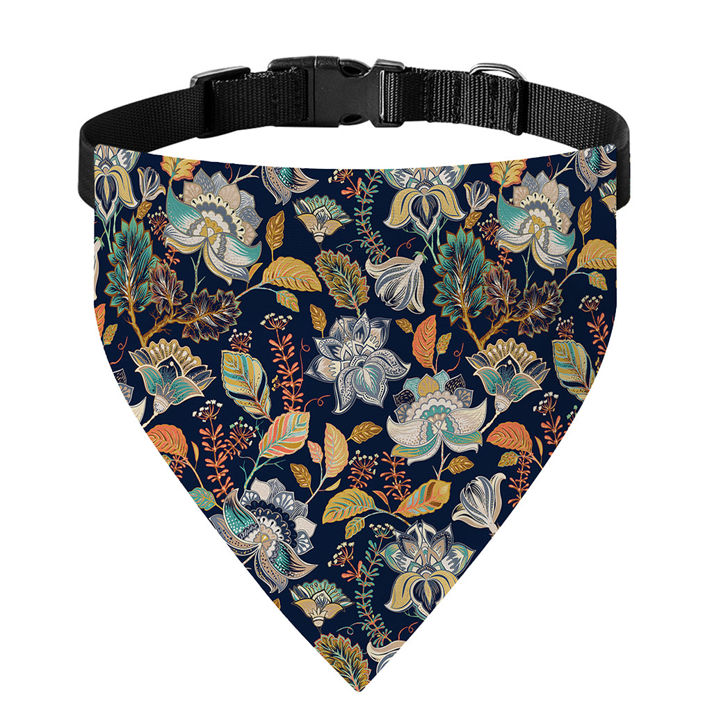 Vintage Indian Floral Pattern Print Over The Collar Dog Bandana