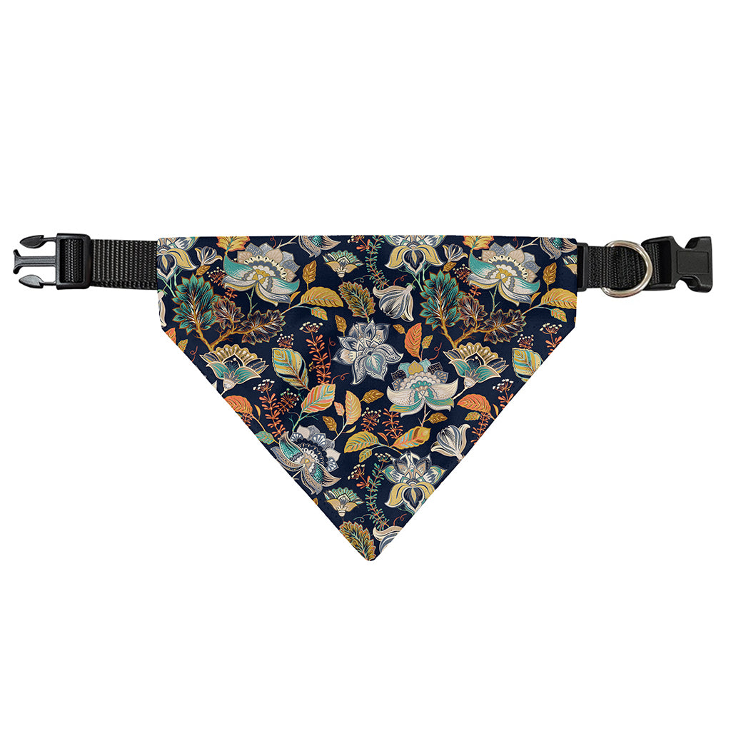 Vintage Indian Floral Pattern Print Over The Collar Dog Bandana