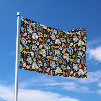 Vintage Indian Floral Pattern Print Polyester Flag